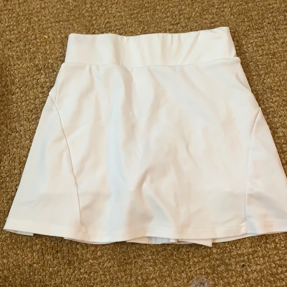 White athletic tennis skirt